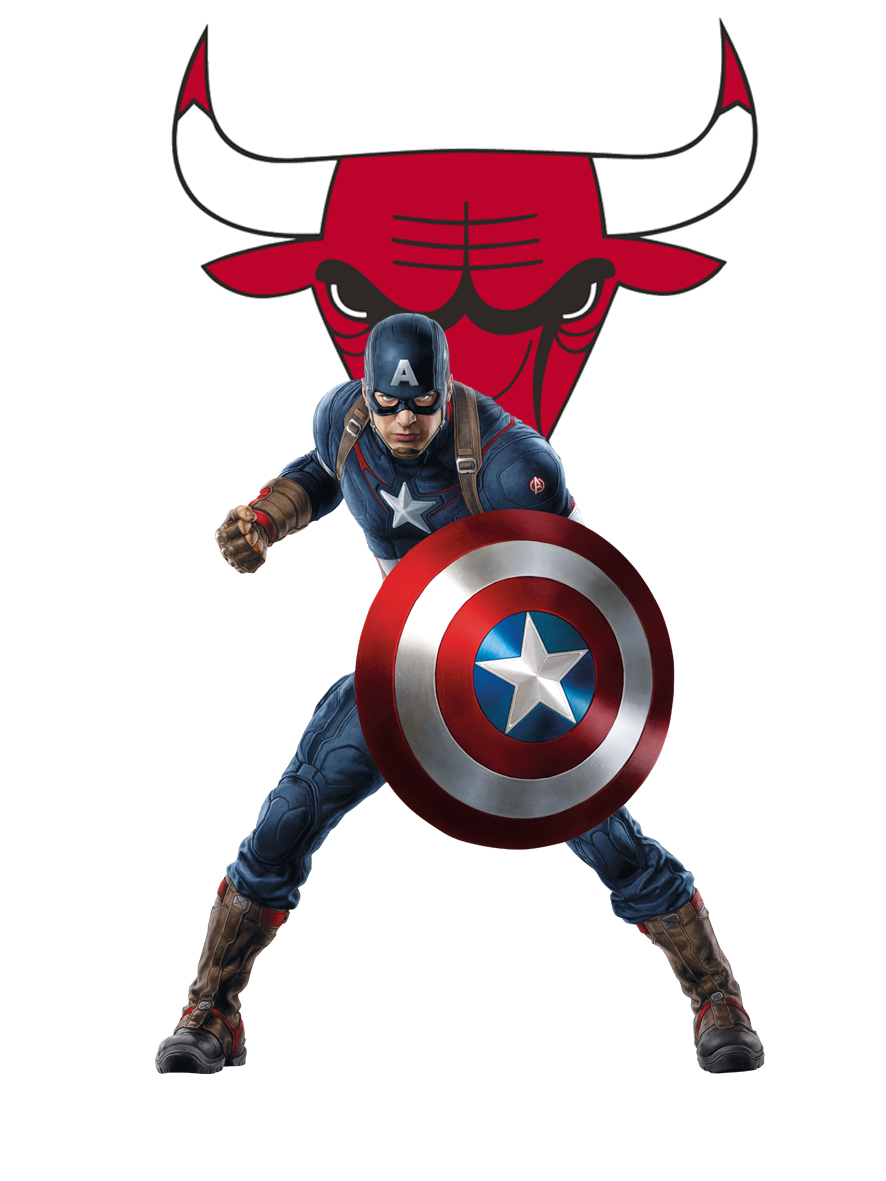 Chicago Bulls Captain America Logo vinyl decal